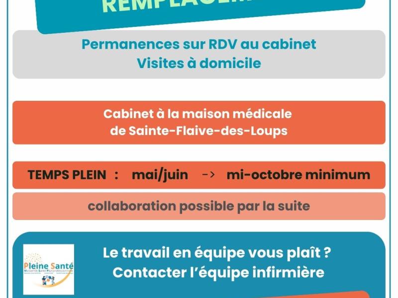 Recherche remplacement infirmier.ière 