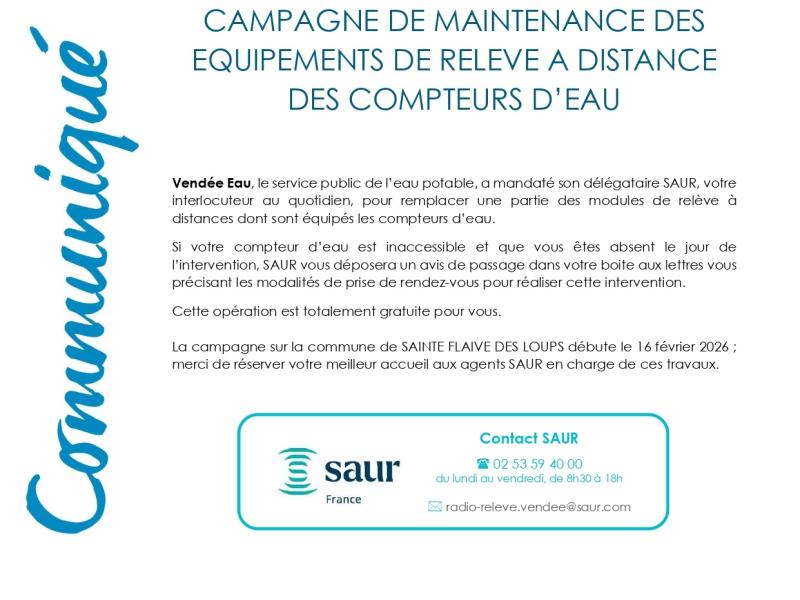 Maintenance des équipements de relevé à distance des compteurs d'eau