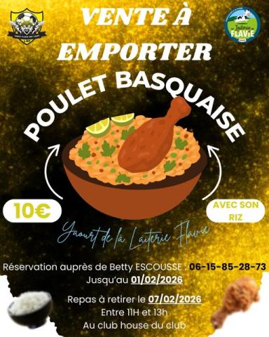 Vente à emporter de poulet basquaise